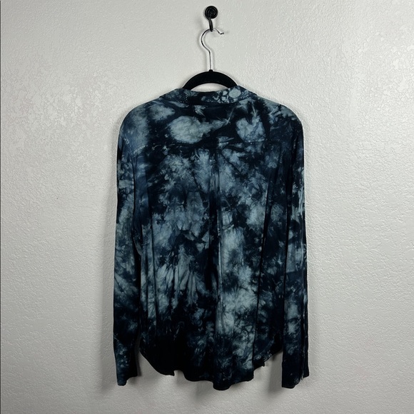 Rock & Republic Blue Tie-Dye Shirt Long Sleeve Button Down Sz L  Career Wear - Picture 9 of 10